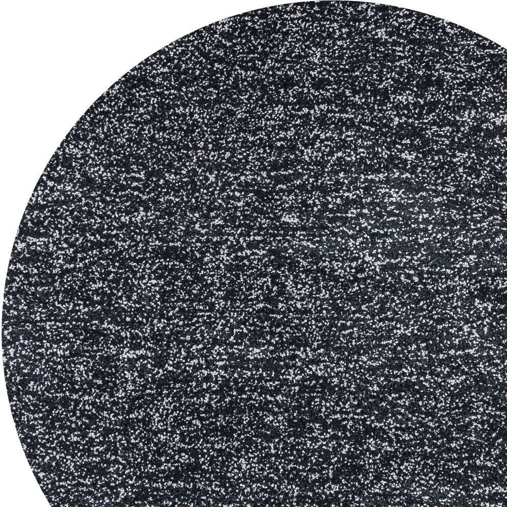 6' Round Black Heather Plain Indoor Area Rug