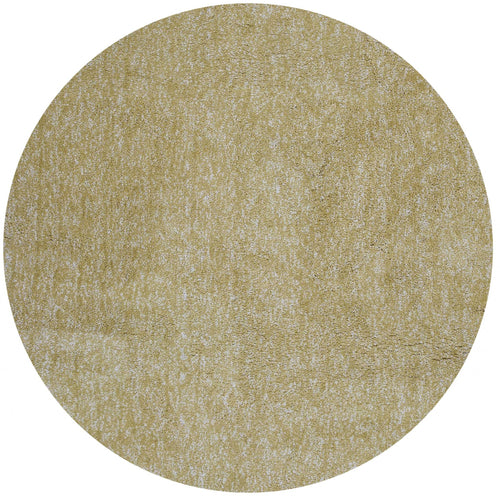 6' Yellow Heather Round Indoor Shag Rug