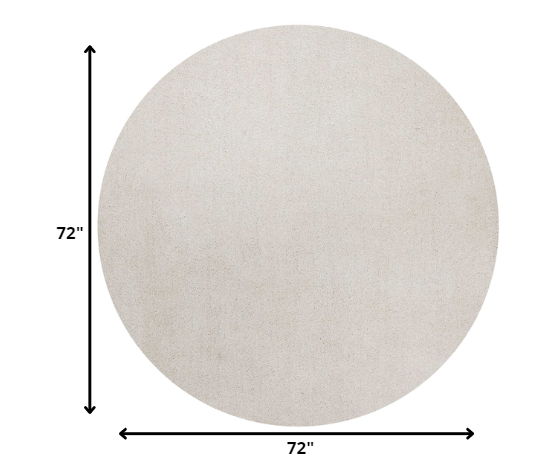 6' Ivory Round Indoor Shag Rug