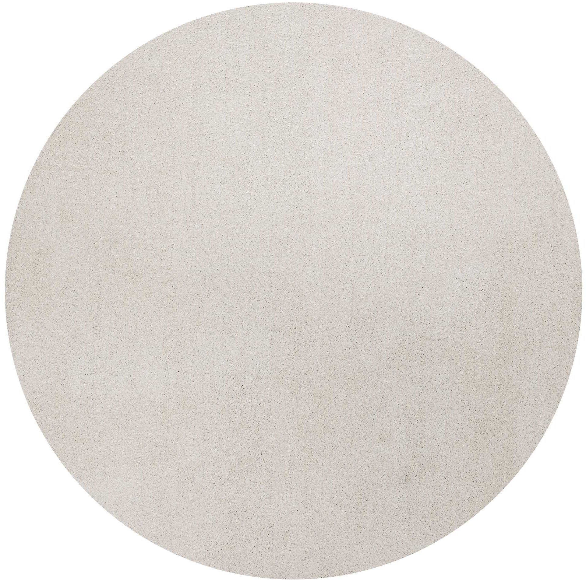 6' Ivory Round Indoor Shag Rug