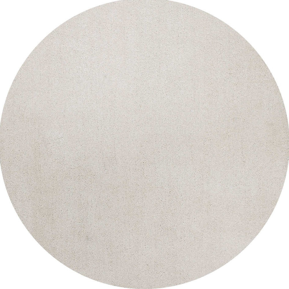 6' Ivory Round Indoor Shag Rug