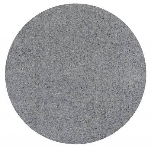 6' Grey Round Indoor Shag Rug