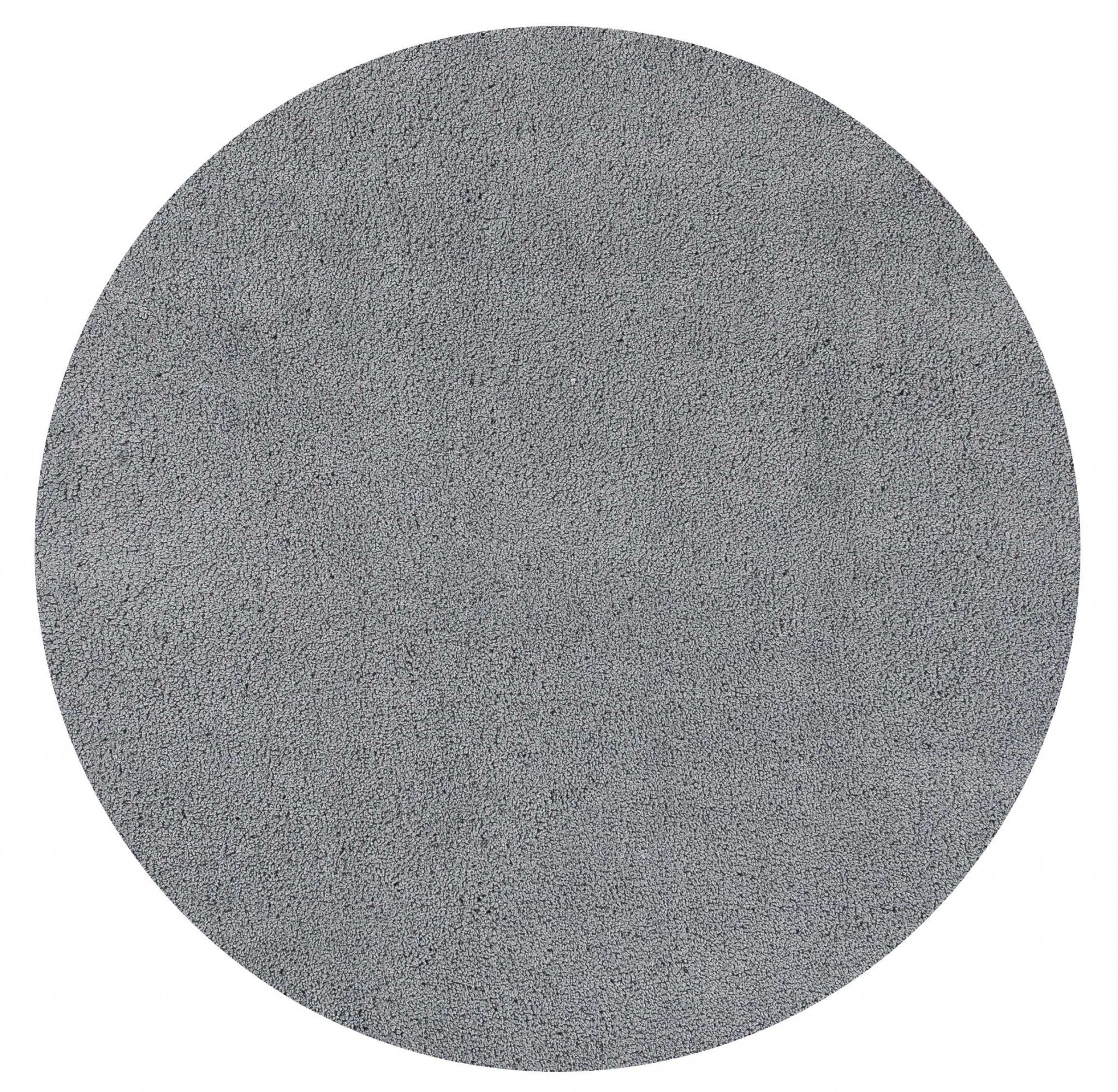 6' Grey Round Indoor Shag Rug