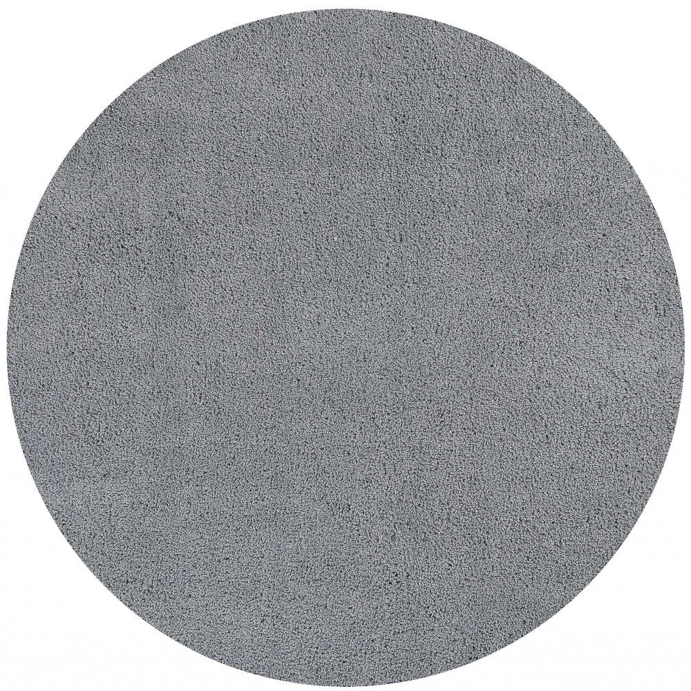 6' Grey Round Indoor Shag Rug