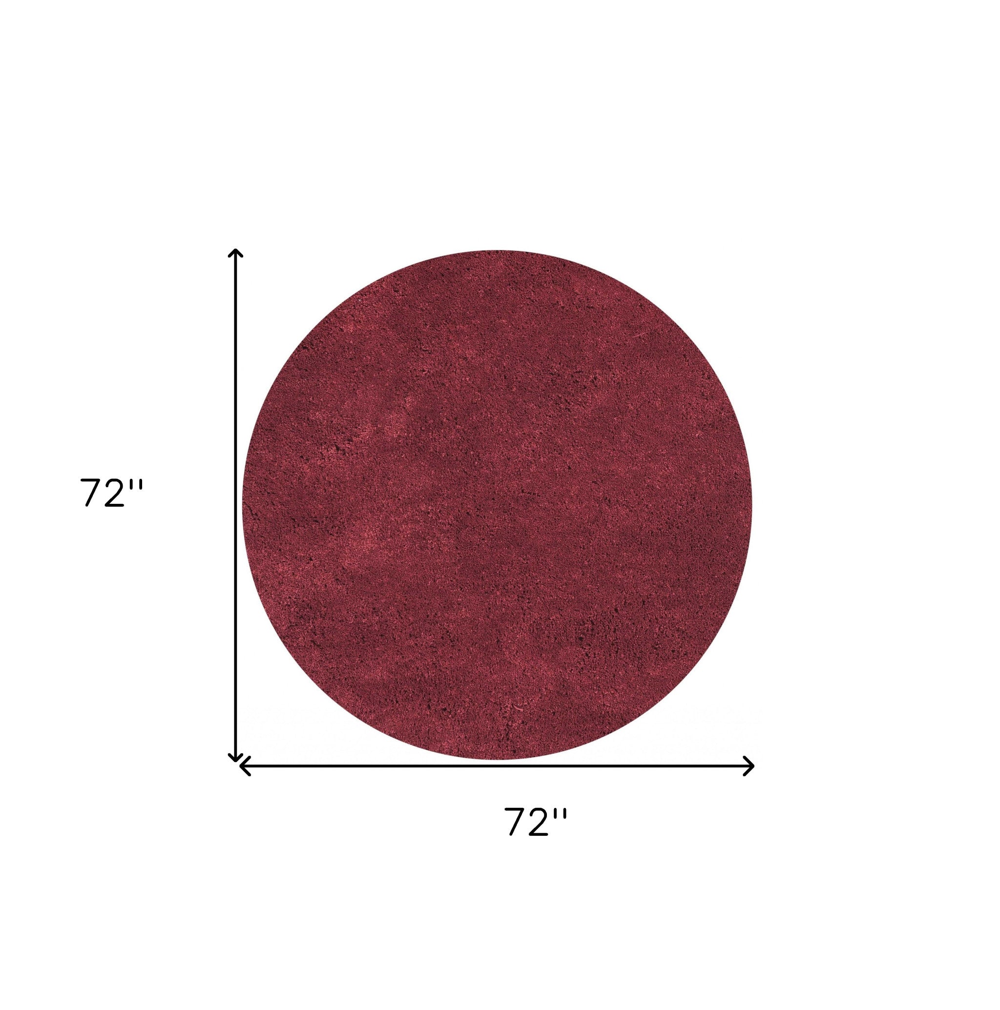 6' Round  Polyester Red Area Rug