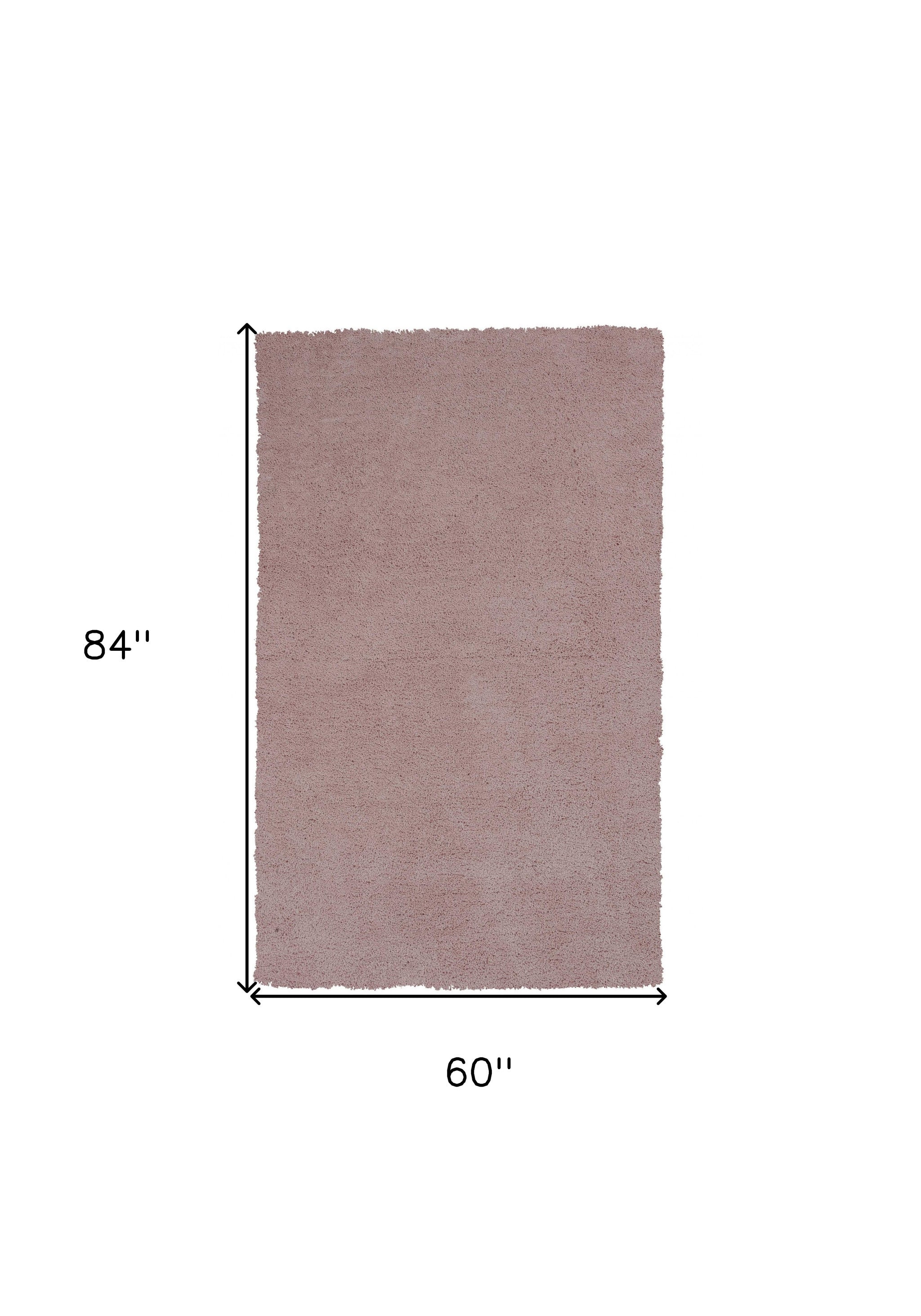 5' X 7' Rose Pink Plain Indoor Area Rug