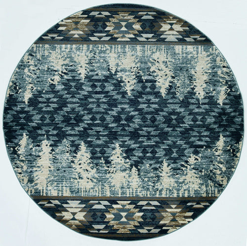 8' Slate Blue Round Area Rug