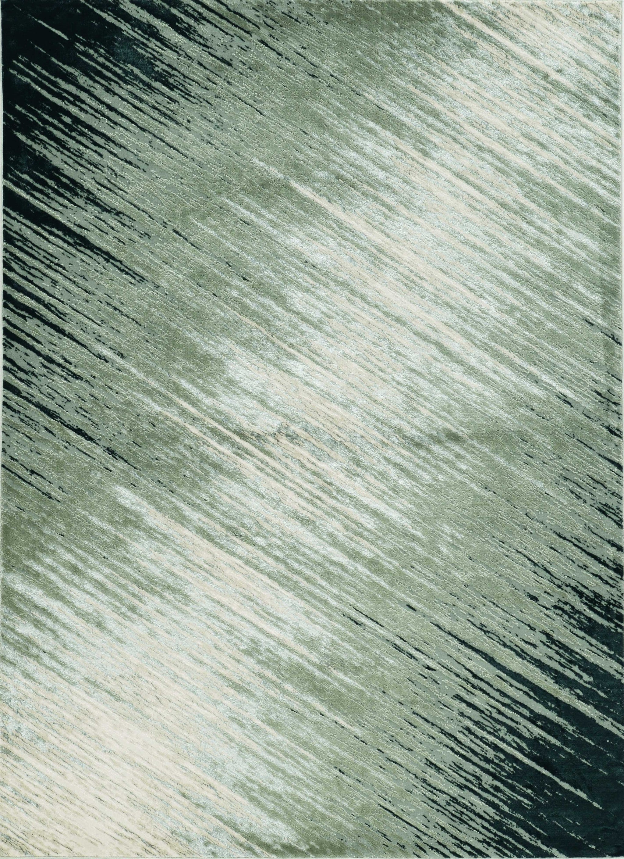 5'X8' Silver Grey Machine Woven Abstract Brushstroke Indoor Area Rug