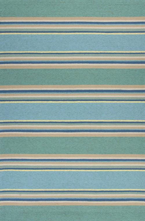 5' X 7' Ocean Stripes Uv Treated Indoor Outdoor Area Rug