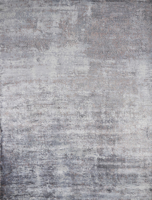 3'X5' Slate Grey Hand Loomed Abstract Brushstroke Indoor Area Rug