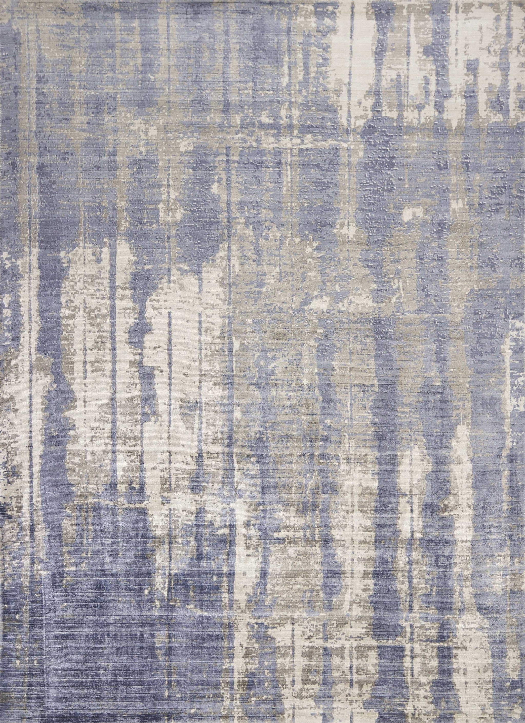 3' X 5' Blue and Gray Abstract Area Rug