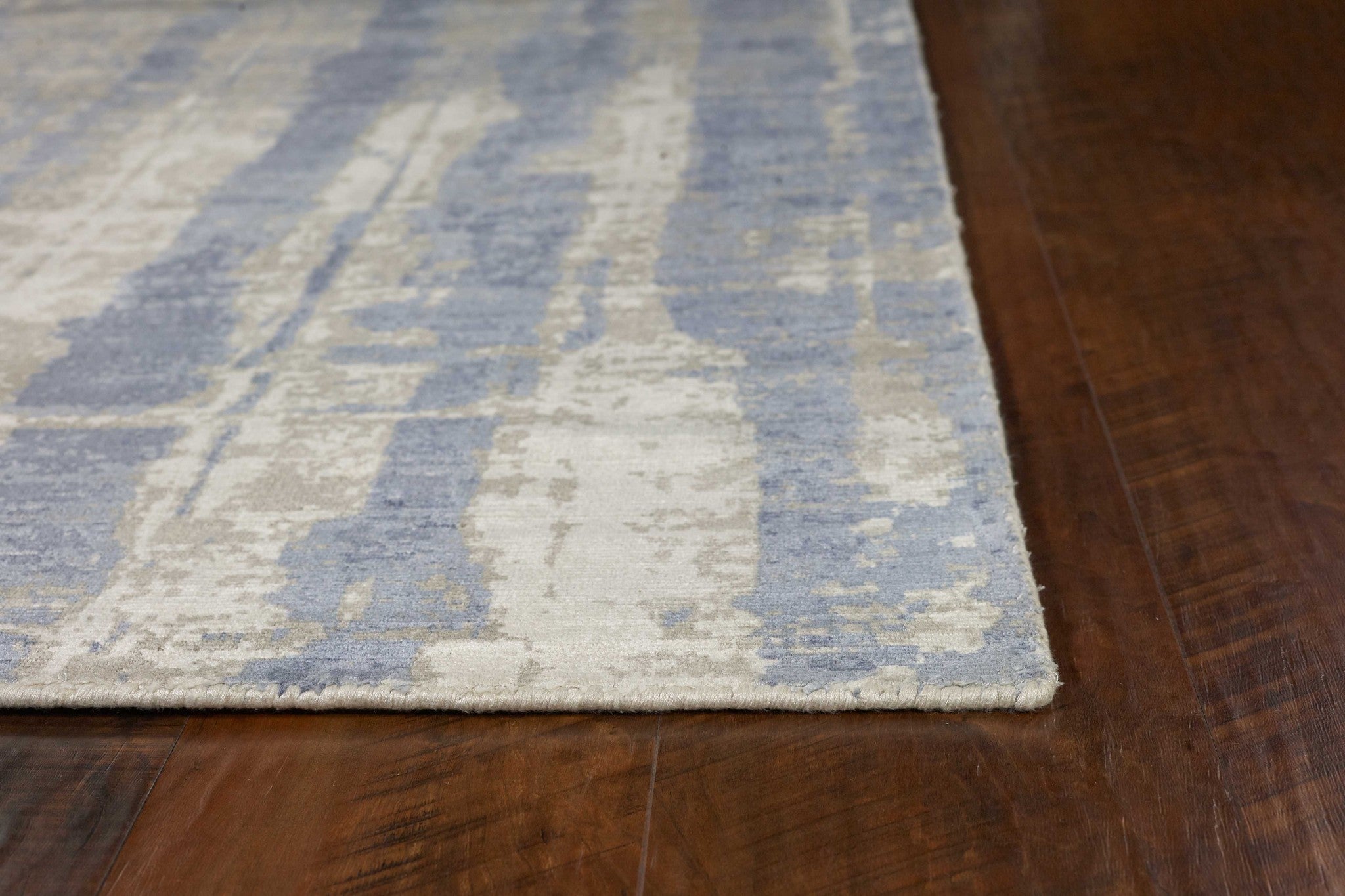 3' X 5' Blue and Gray Abstract Area Rug