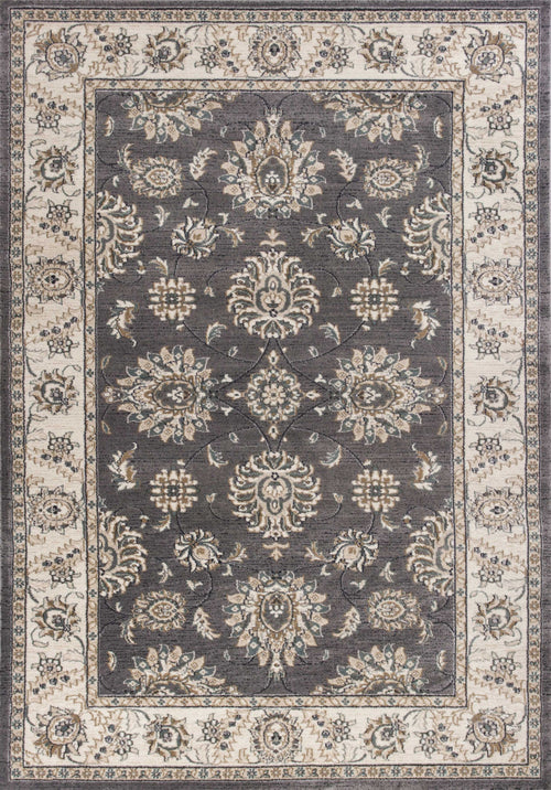 8'X10' Grey Ivory Floral Indoor Area Rug