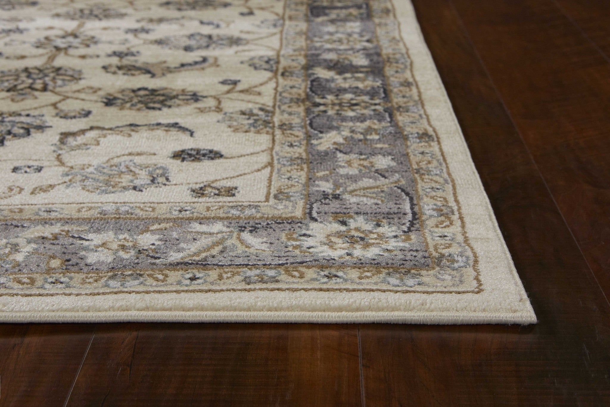 8'X10' Ivory Grey Floral Indoor Area Rug