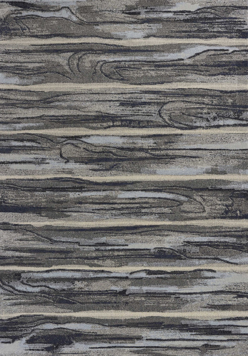 6' X 9' Grey Abstract Wood Design Indoor Area Rug