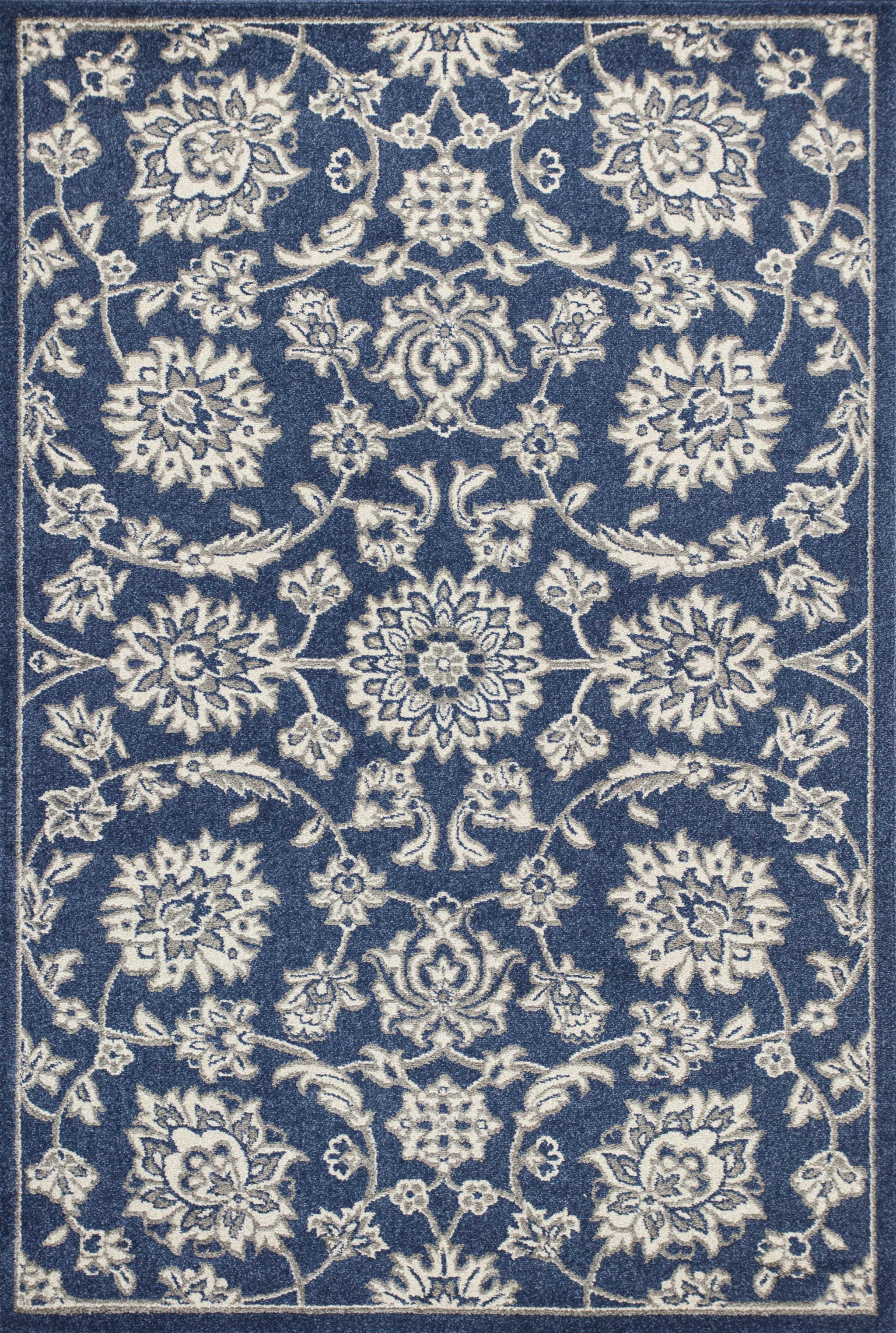 2' X 3' Denim Floral Uv Treated Accent Rug