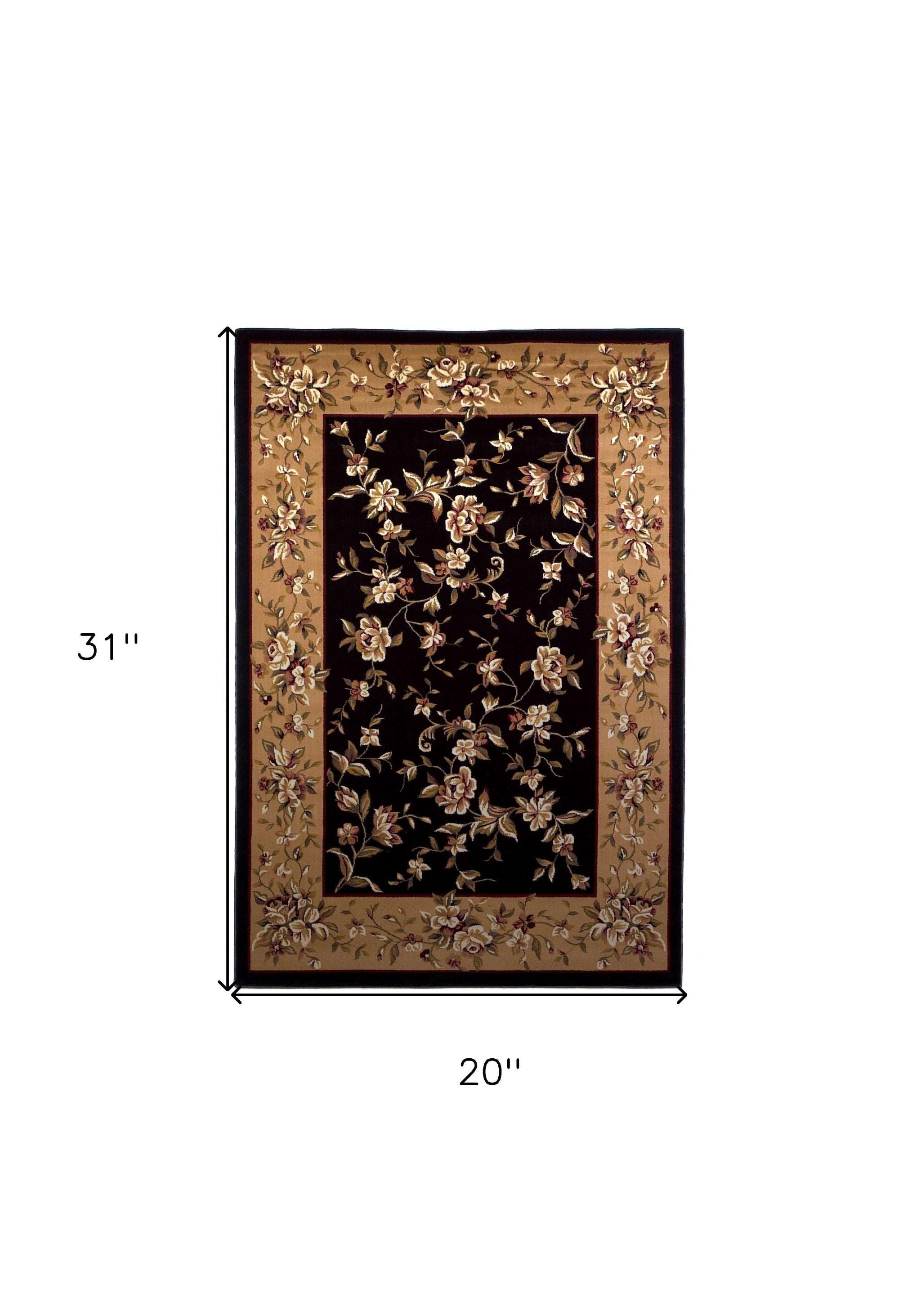 1' X 2' Polypropylene Black Or Beige Area Rug