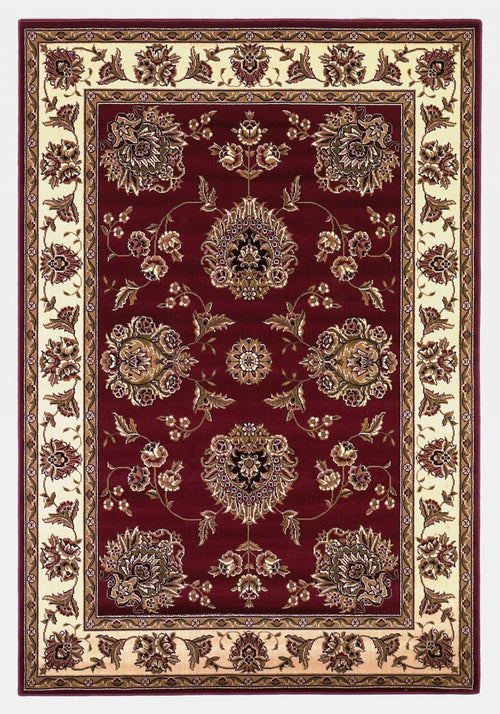 2' X 3' Red And Ivory Floral Area Rug