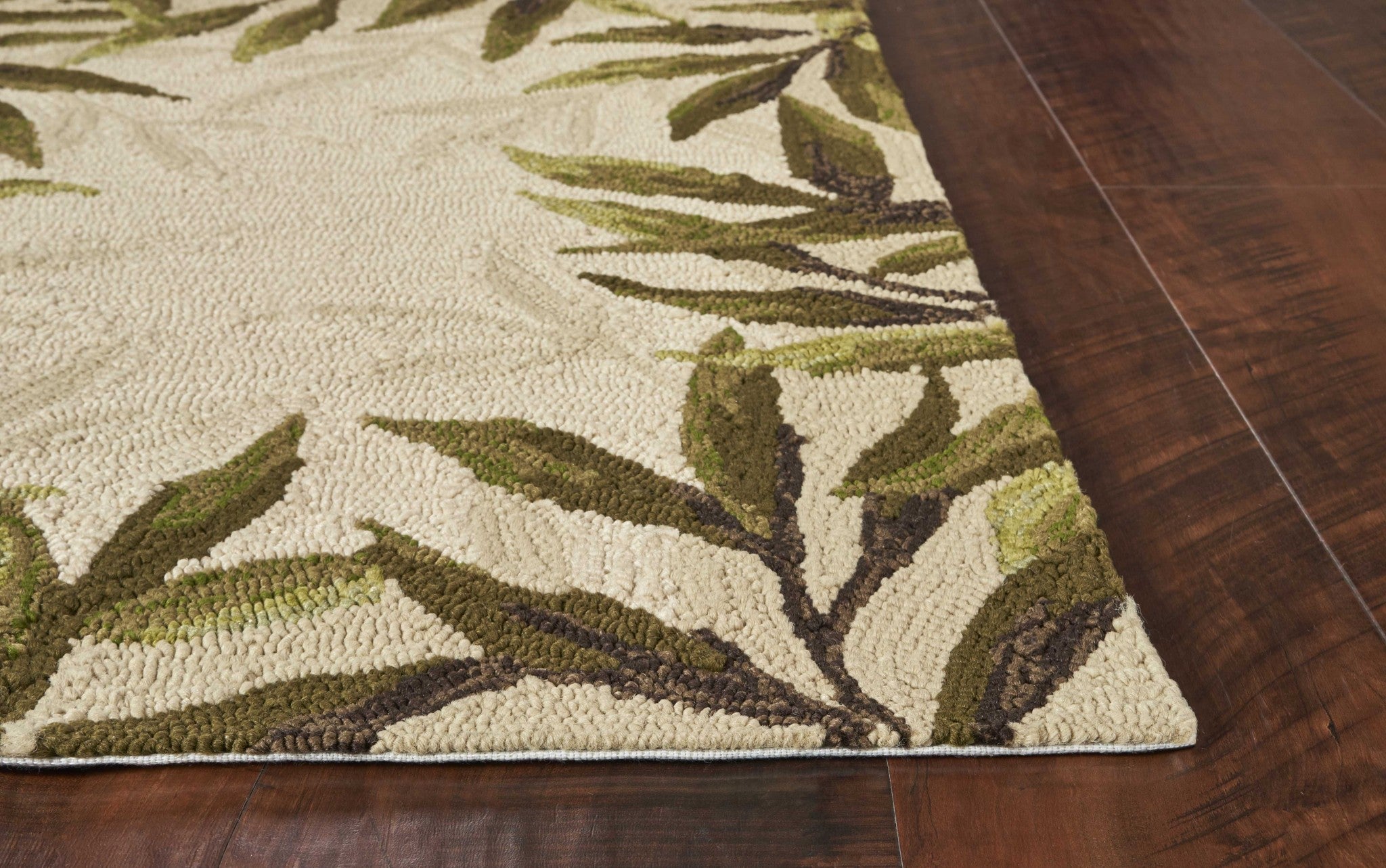 2'X3' Sand Beige Hand Hooked Uv Treated Bordered Coastal Sea Grass Indoor Outdoor Accent Rug