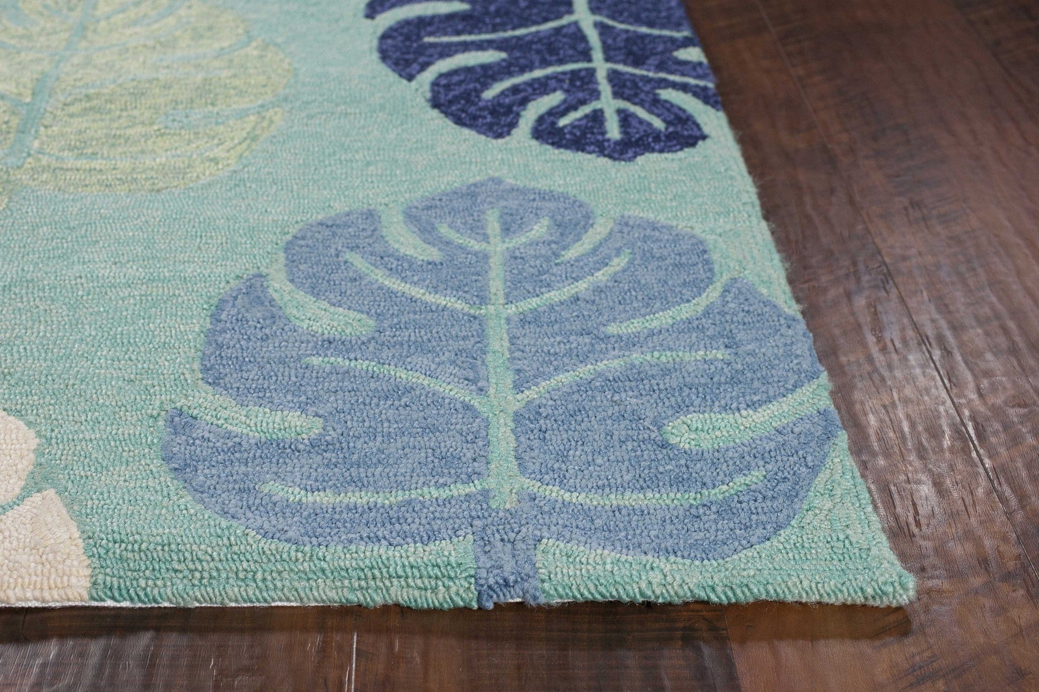 2' X 3' Uv Treated Polypropylene Turquoise Accent Rug