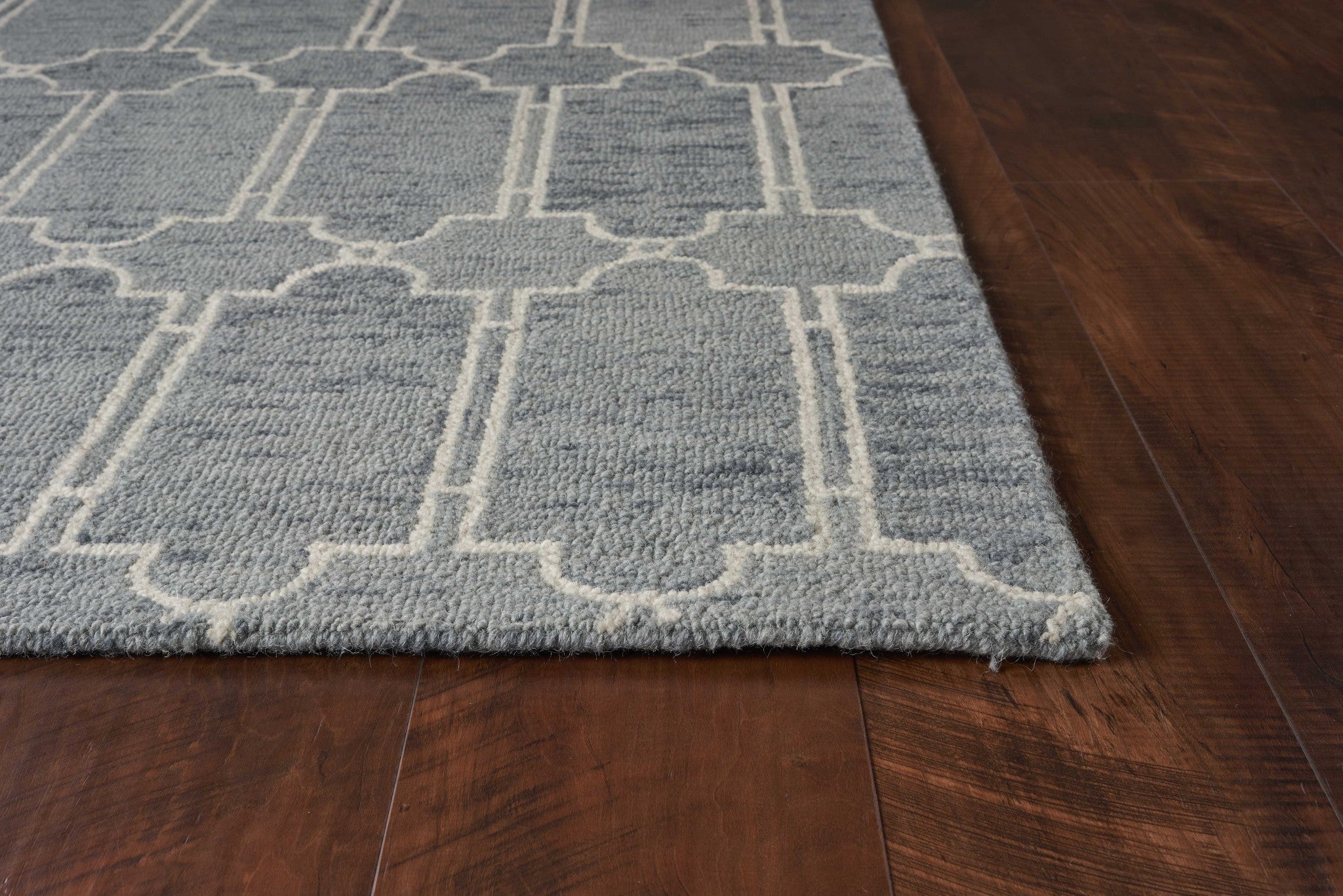 2'X4' Slate Blue Hand Tufted Geometric Indoor Accent Rug