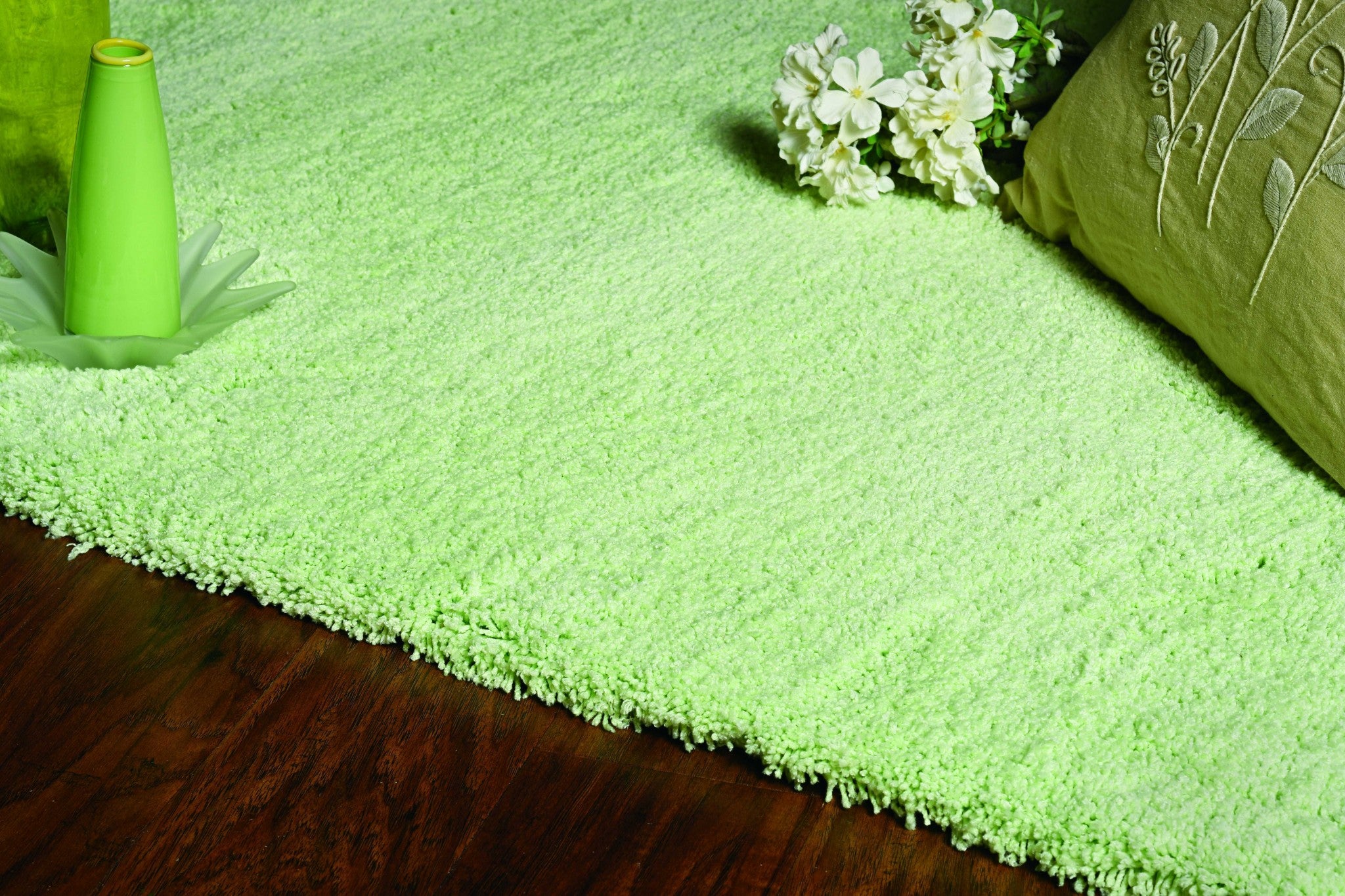 2'X4' Spearmint Green Indoor Shag Rug