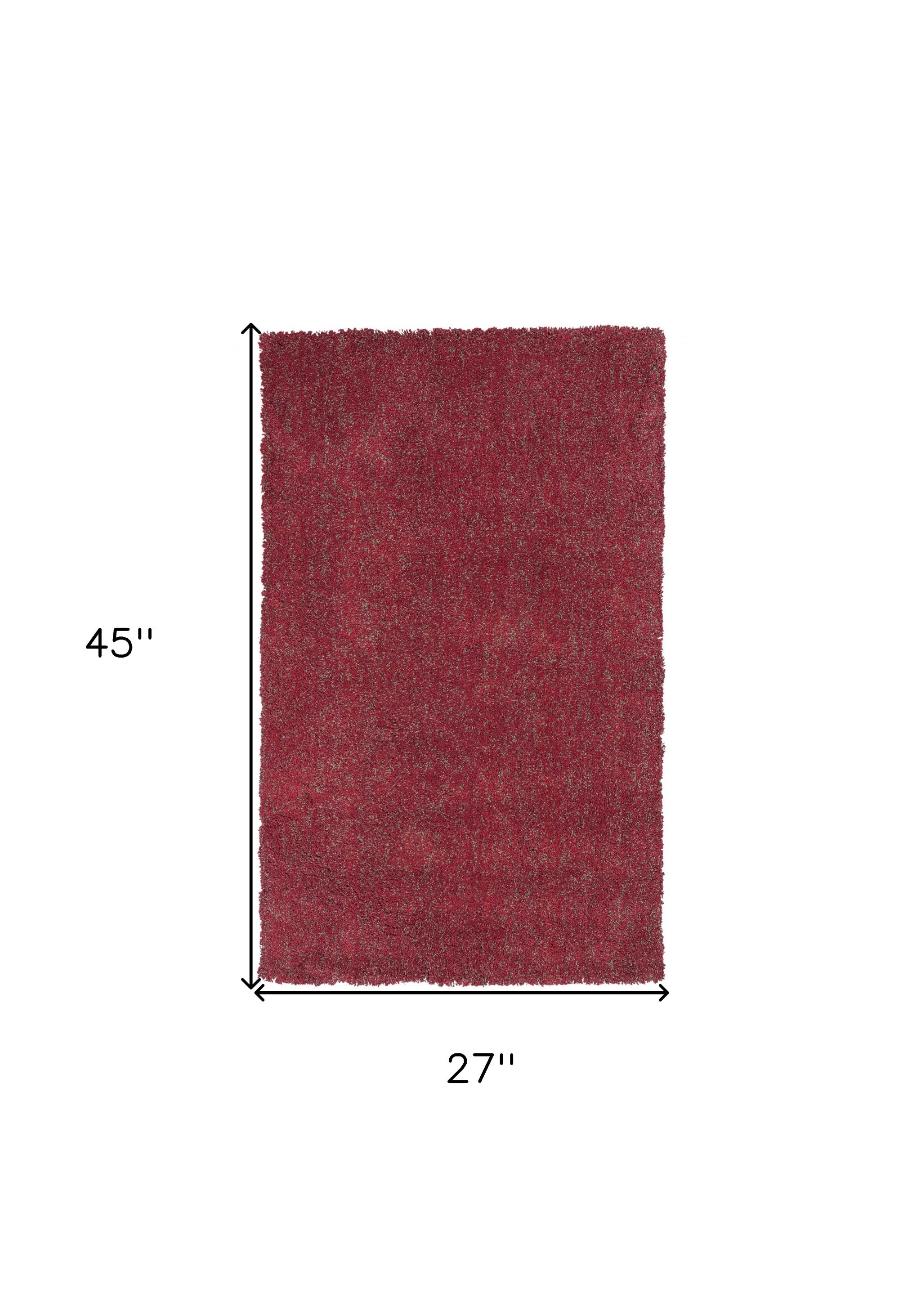 2' X 4' Polyester Red Heather Area Rug