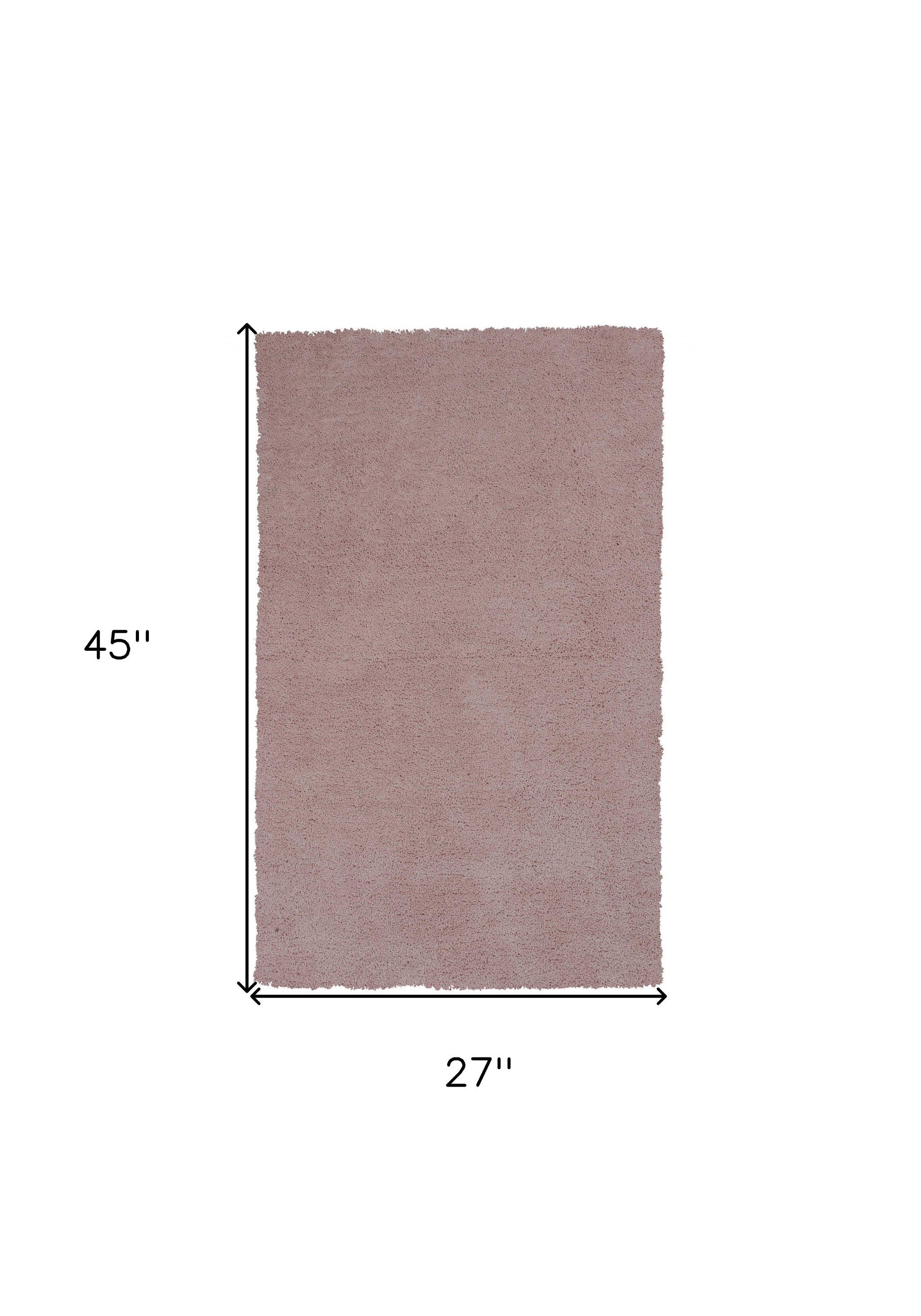 2' X 4' Polyester Rose Pink Area Rug