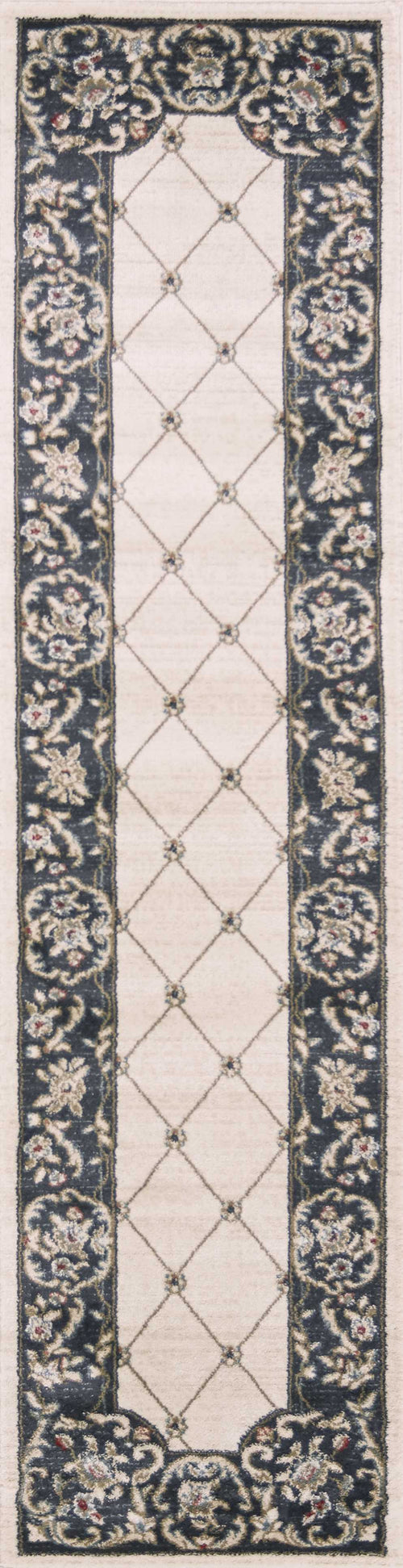 8' Ivory Or Grey Polypropylene Runner Rug