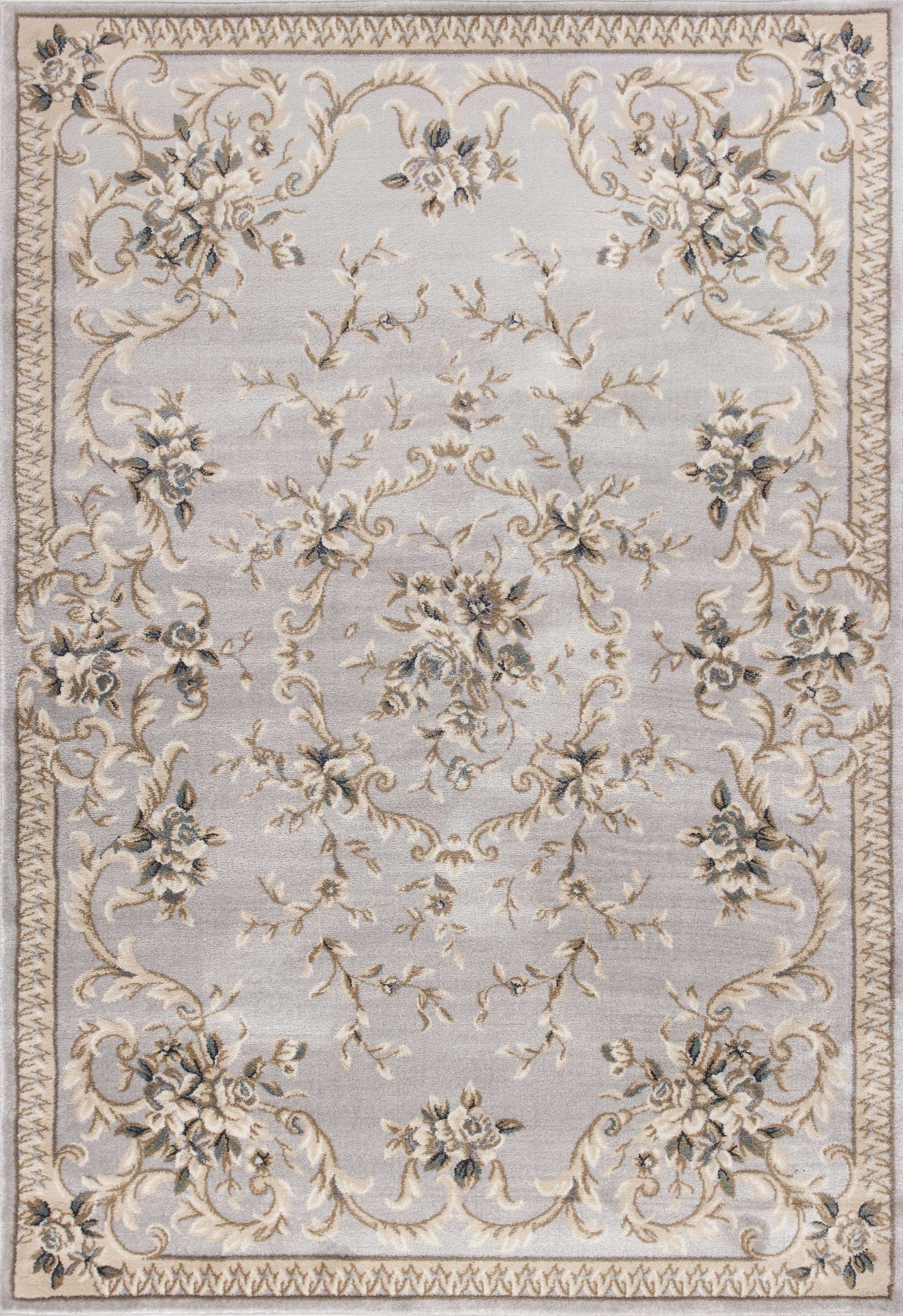 3' X 5' Light Grey Polypropylene Area Rug