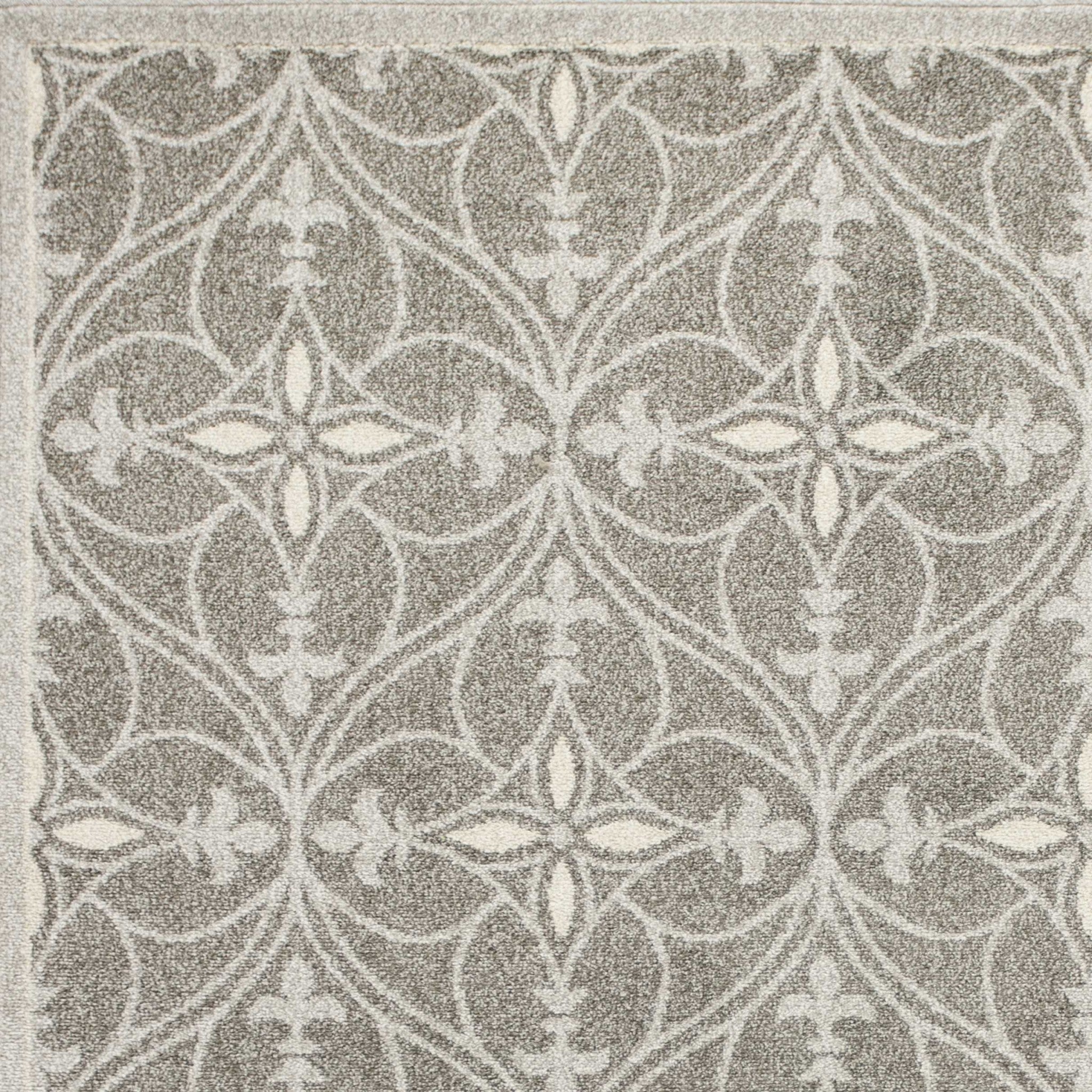 3'X5' Grey Machine Woven Uv Treated Ogee Indoor Outdoor Area Rug