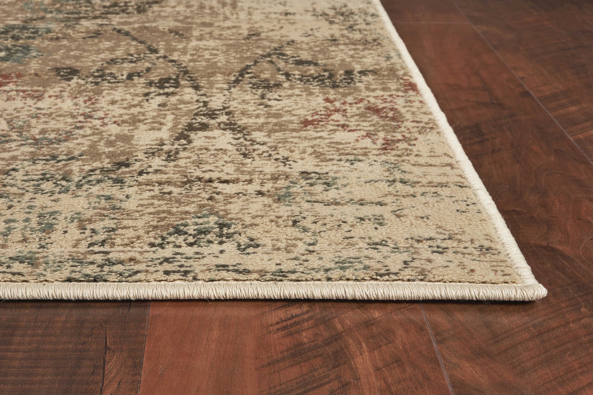 3'X5' Champagne Beige Machine Woven Damask Indoor Area Rug