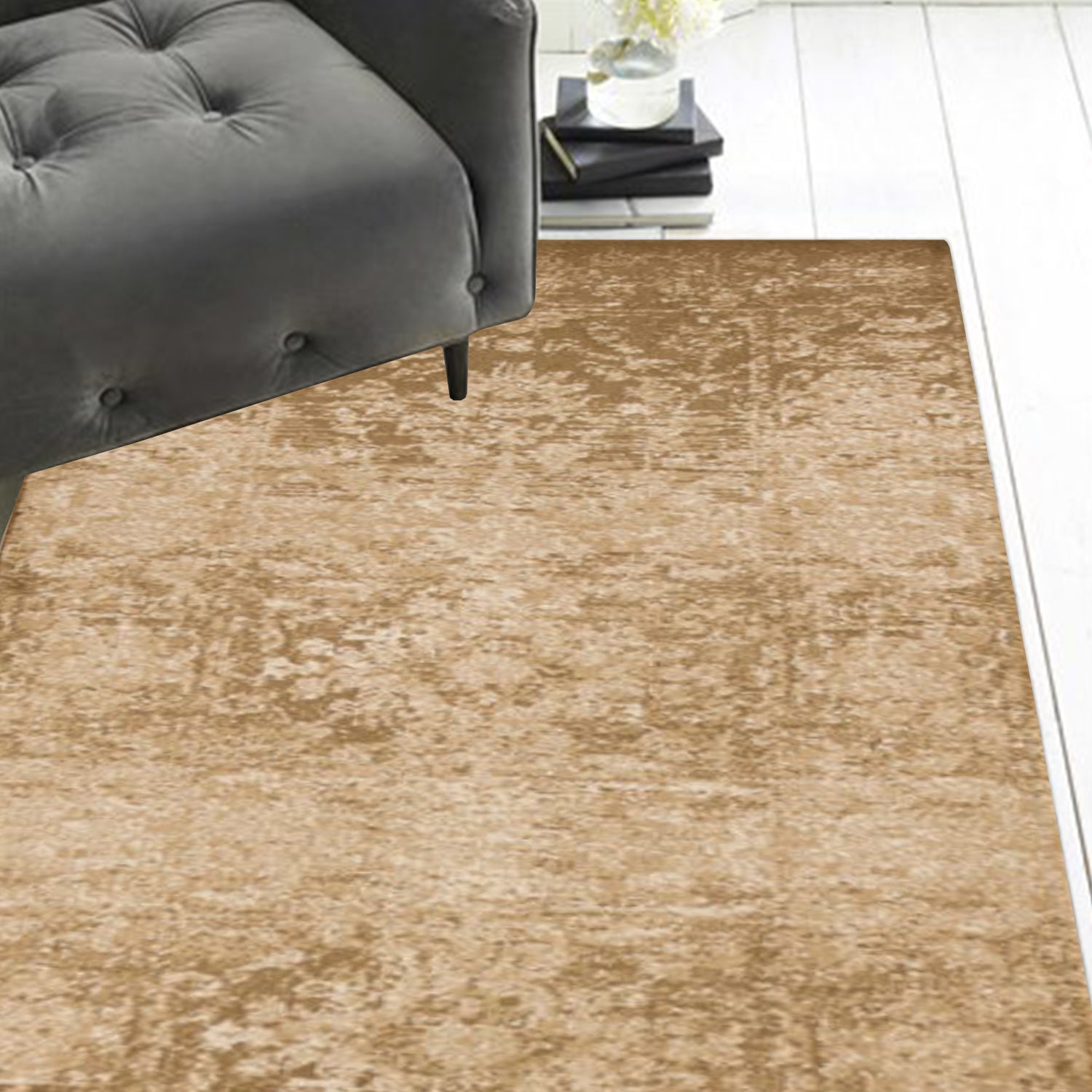 2' X 8' Beige Polypropylene Runner Rug