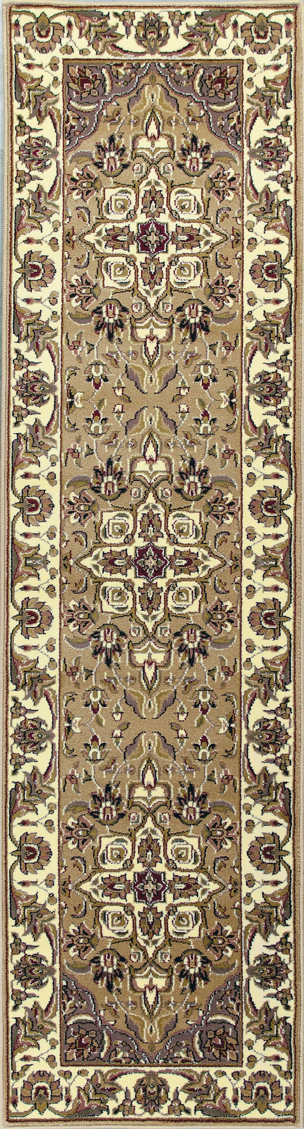 2' X 8' Beige Or Ivory Medallion Runner Rug