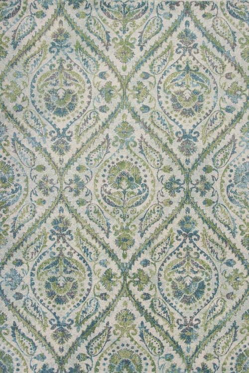 3' X 5' Ivory Or Teal Parisian Polypropylene Area Rug