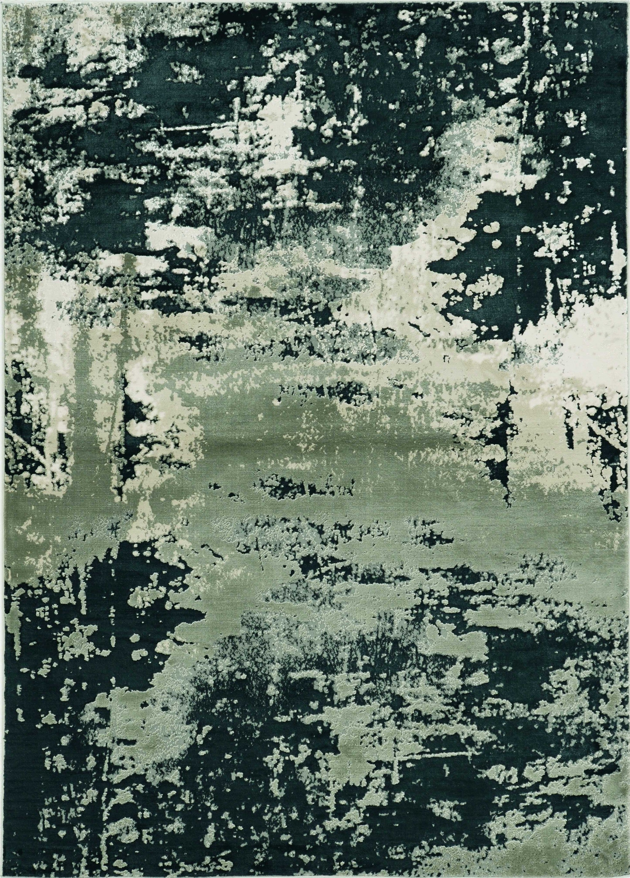 3' X 5' Silver Charcoal Abstract Area Rug