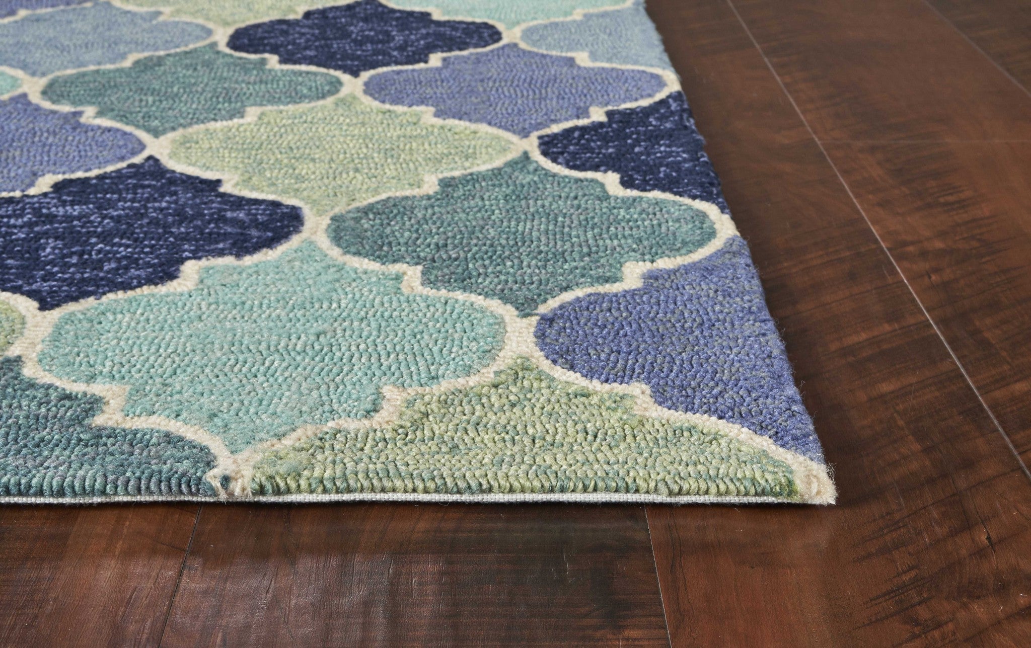 3' X 5' Blue Trellis Uv Treated Area Rug