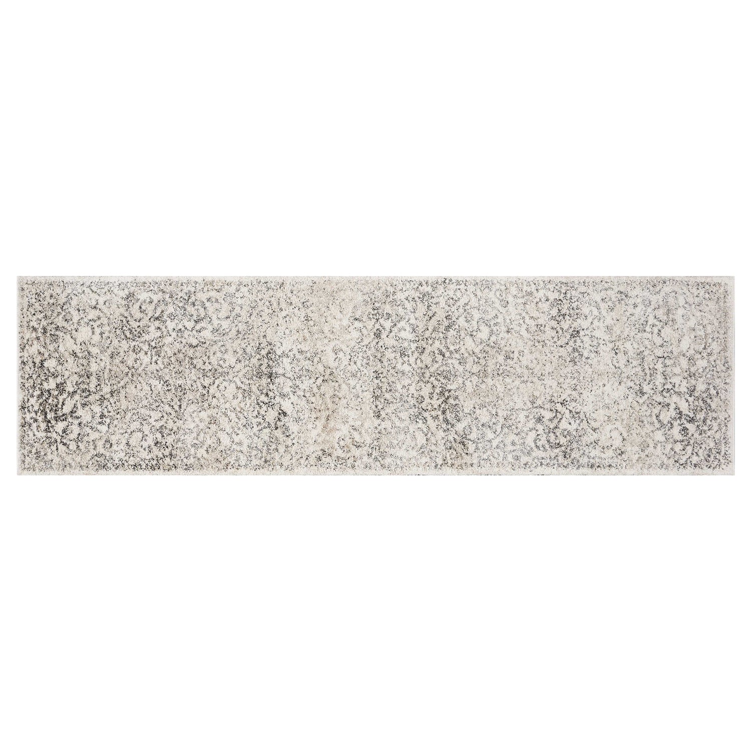 8' Ivory Floral Runner Rug