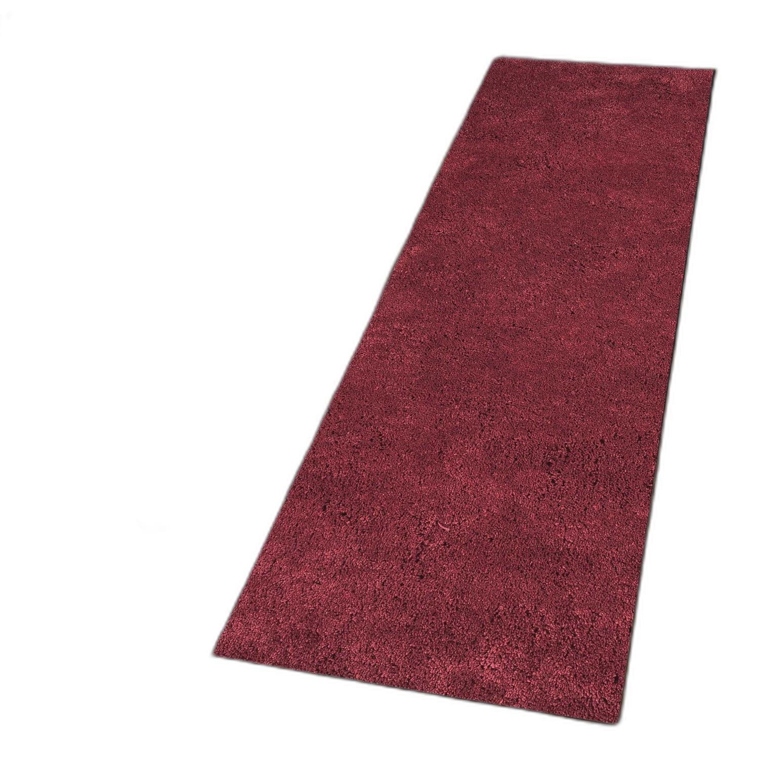 8' Red Plain Runner Rug