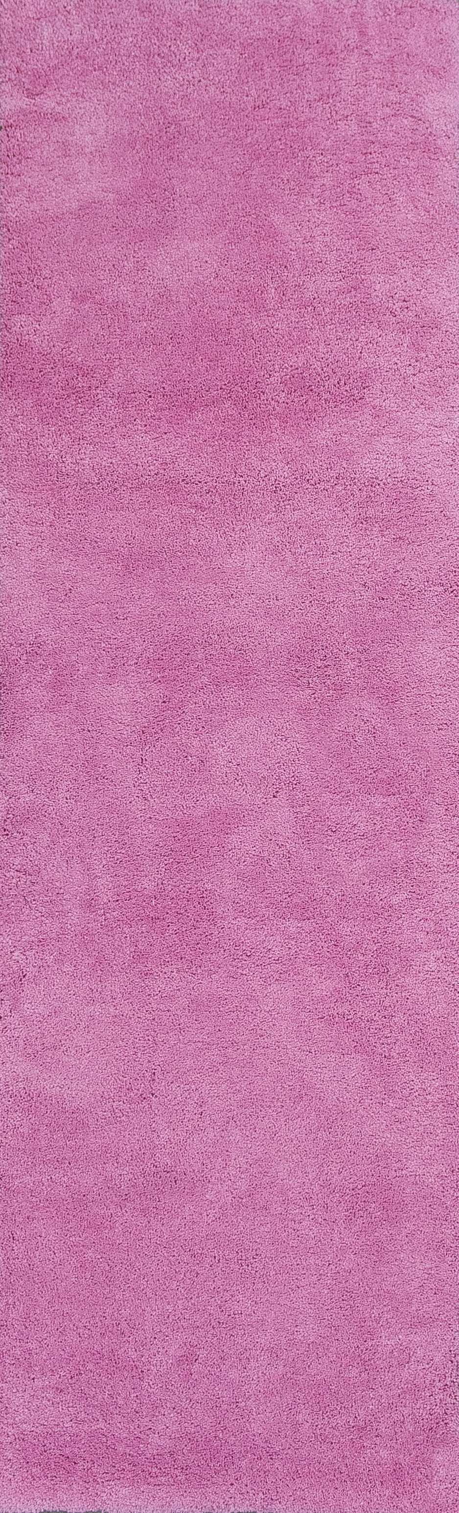 8' Hot Pink Plain Runner Rug