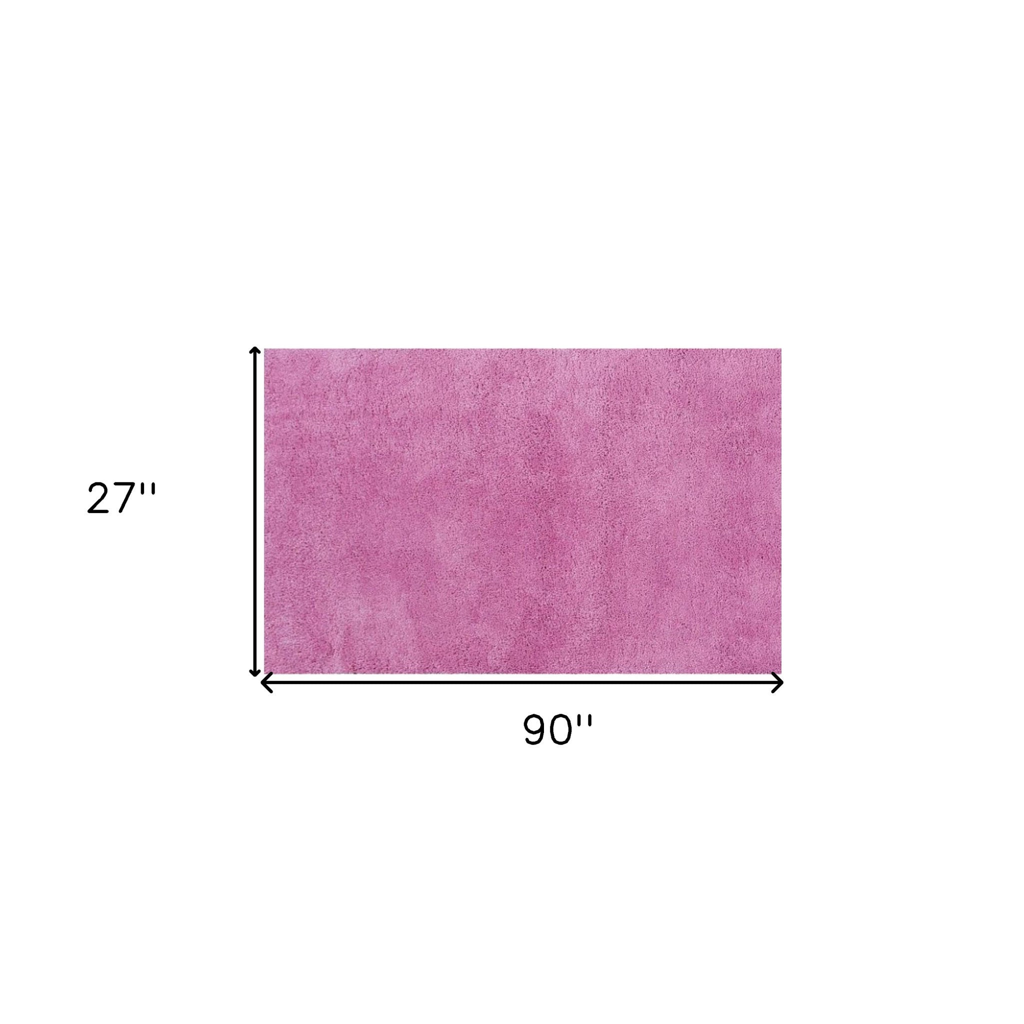 8' Hot Pink Plain Runner Rug