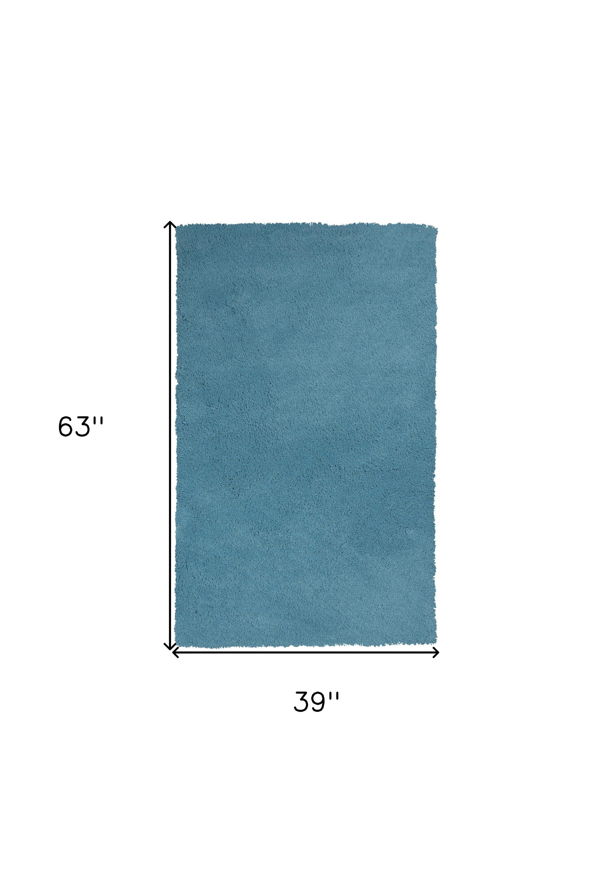 3' X 5' Highlighter Blue Plain Area Rug