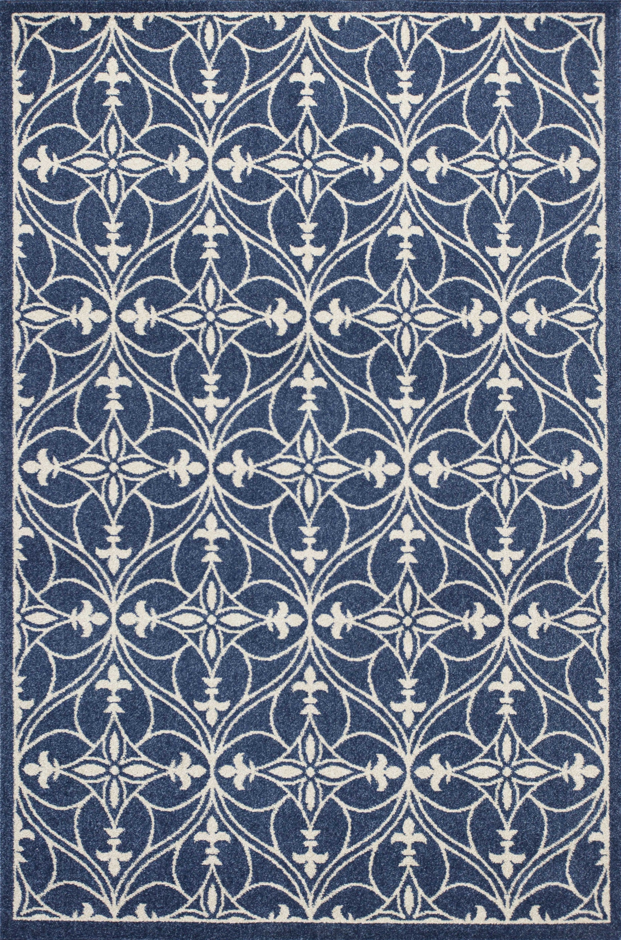 5' X 8' Denim Classical Pattern Uv Treated Area Rug