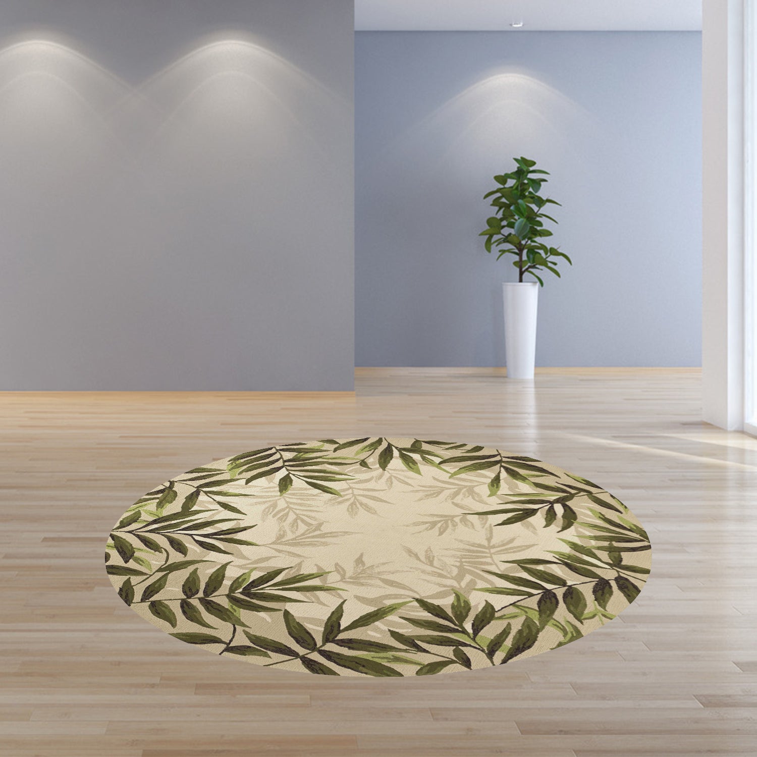 8' Sand Beige Hand Hooked Uv Treated Bordered Coastal Sea Grass Round Indoor Outdoor Area Rug