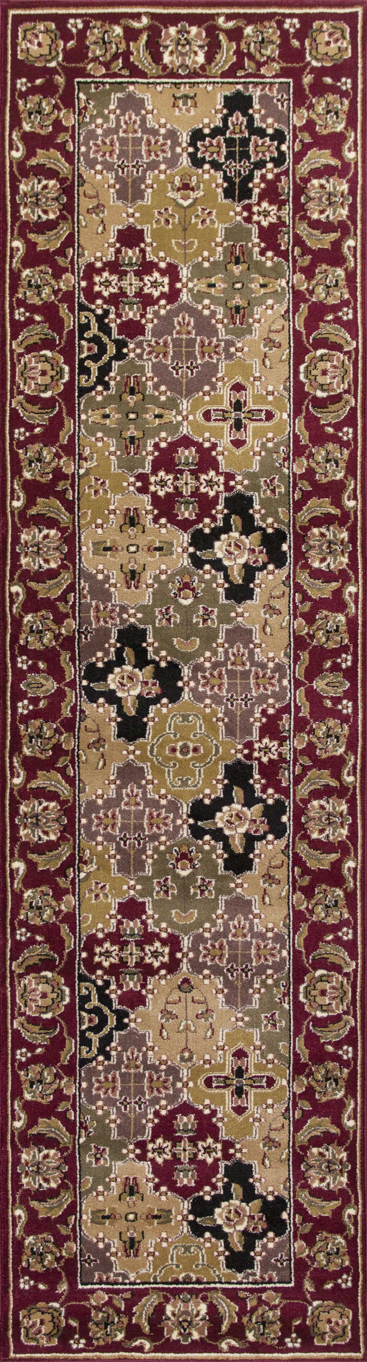 8'X11' Red Machine Woven Traditional Quatrefoil Indoor Area Rug