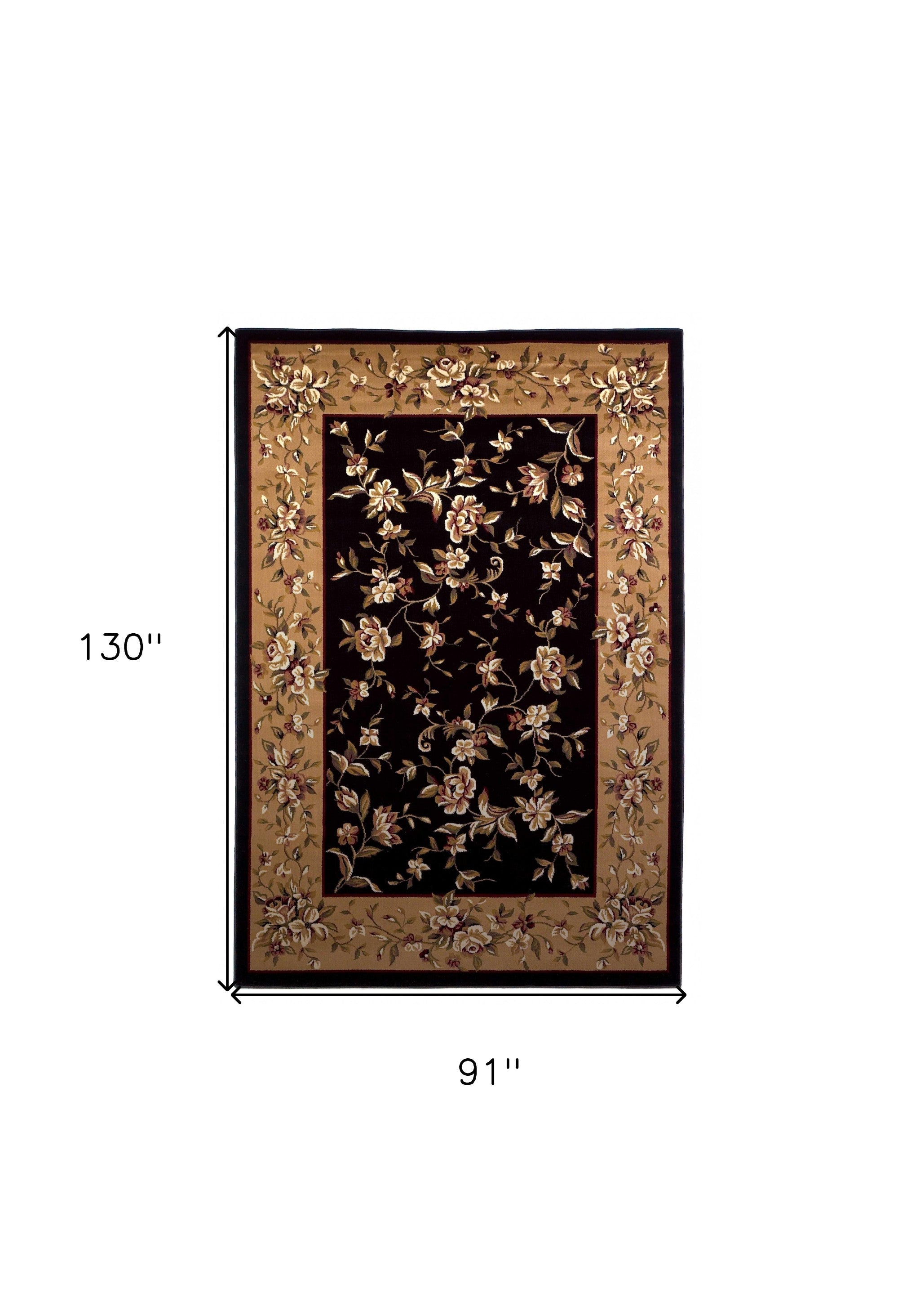 7' X 10'  Polypropylene Black Or  Beige Area Rug