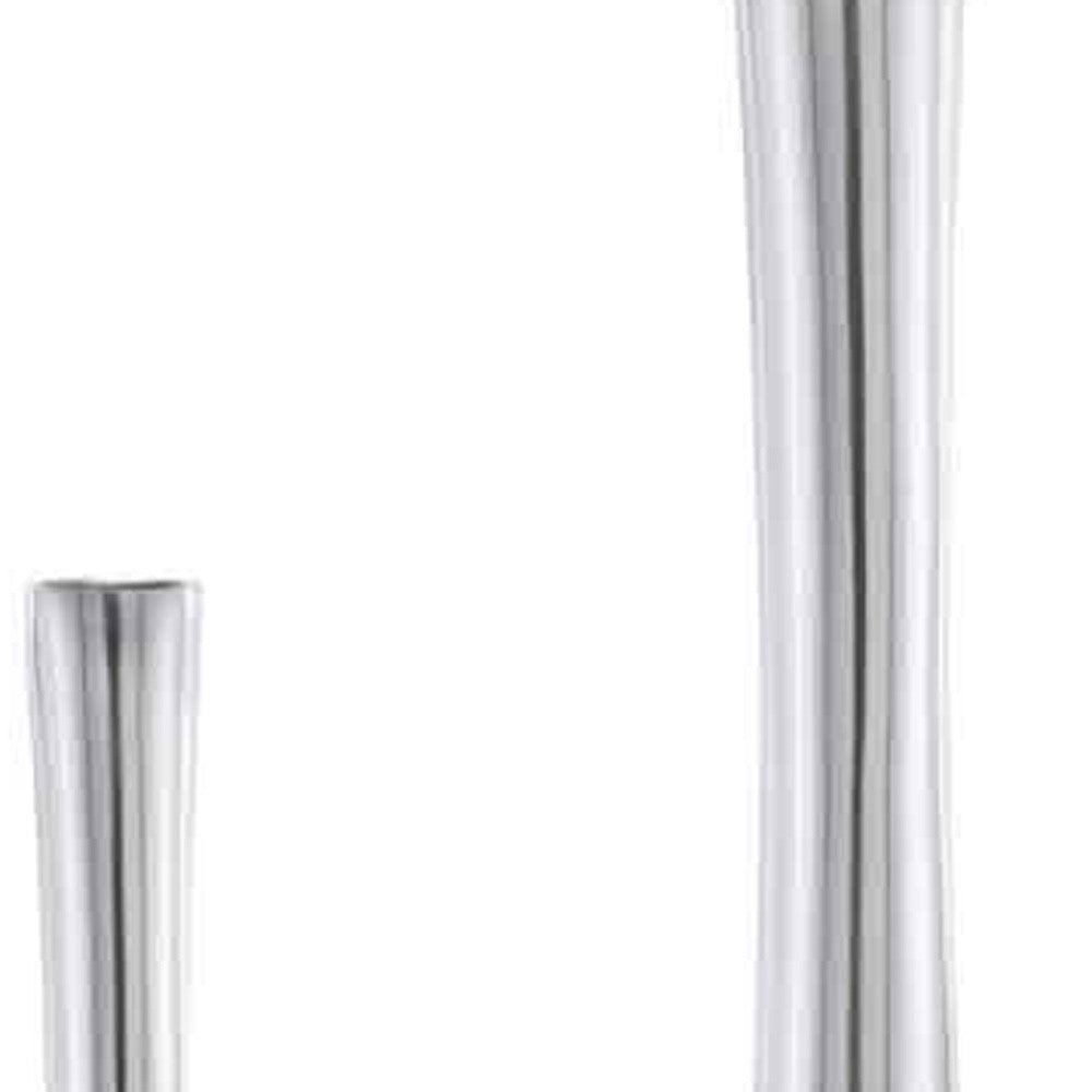 Buffed Silver Hole Set Of 2 Vases