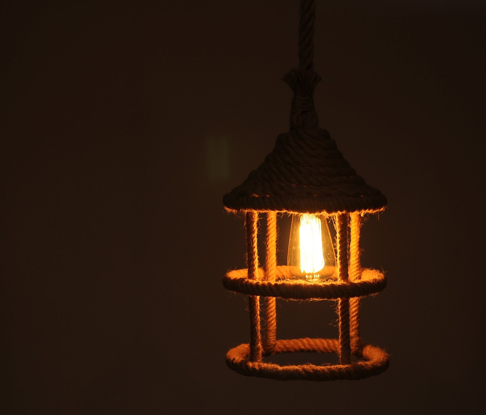 8.5" X 8.5" X 47" Rope  Pendant Lamp