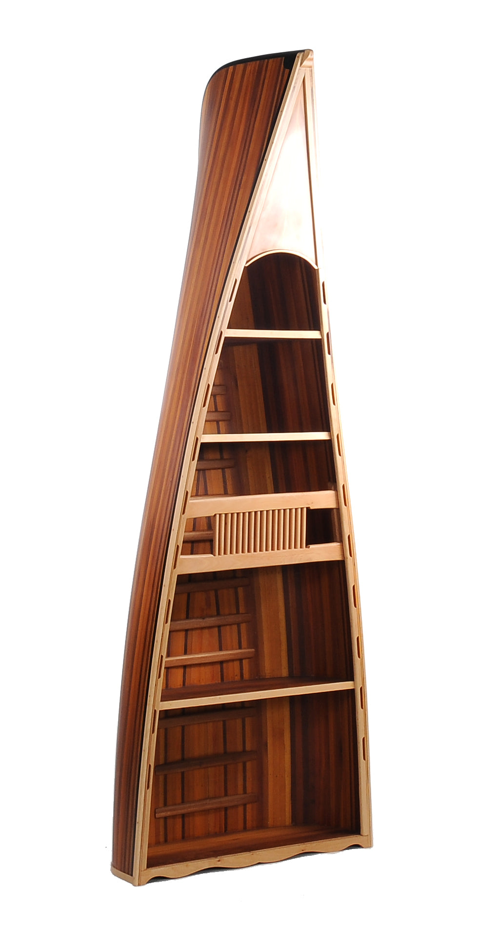 21" Wood Brown Solid Wood Six Tier Boat Bookcase