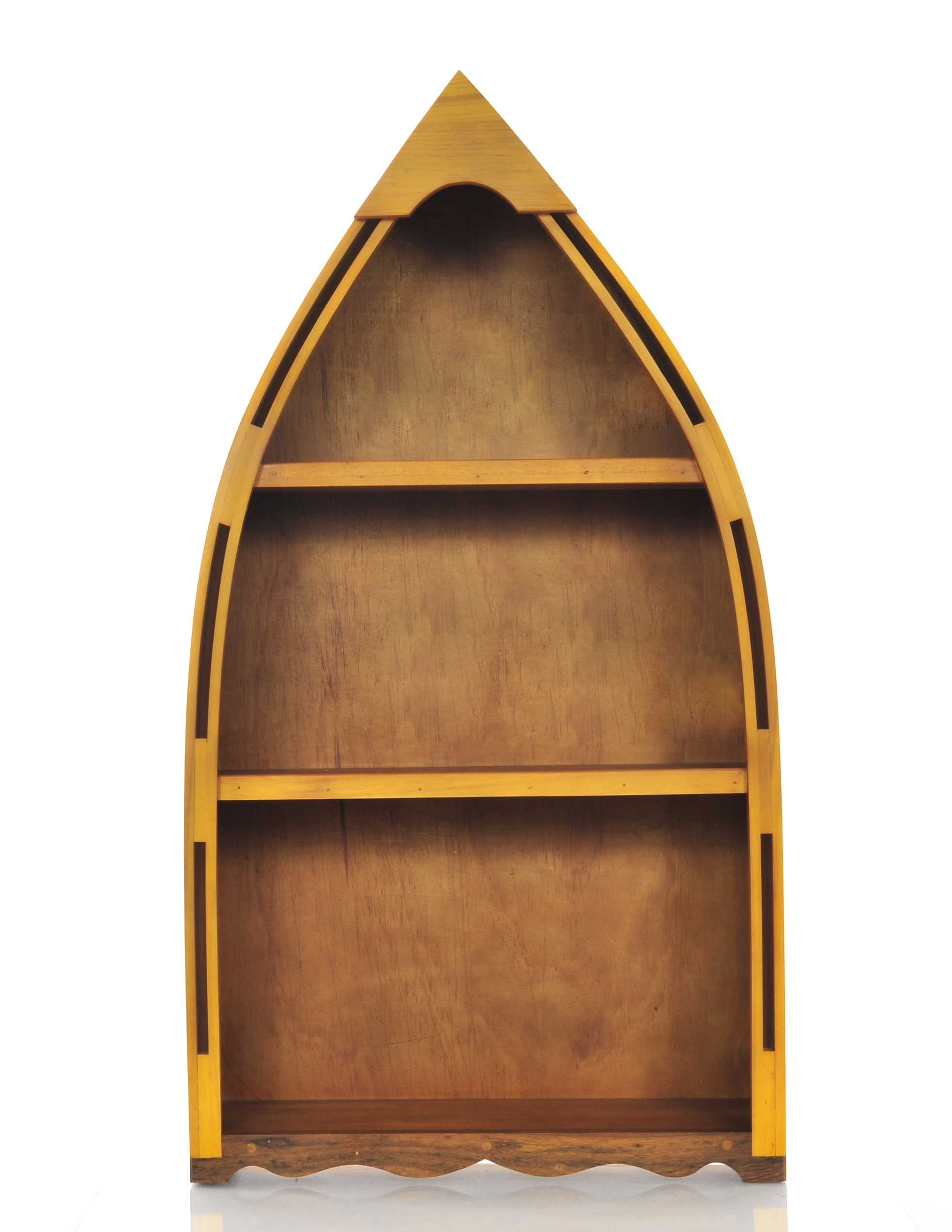 7" X 18.5" X 34.3" Wooden Canoe Book Shelf Small